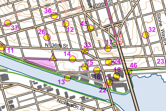 A part of the 2019 Street Scramble Fremont Oktoberfest course map