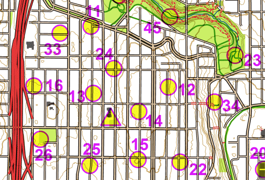 A part of the 2019 Street Scramble U-District course map
